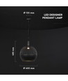 GU10 Designer pendellampa - Matt svart, Metal serie, Ø40 cm