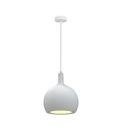 E27 Designer pendellampa, Ø28cm - Keramik och metall, vit, utan ljuskälla