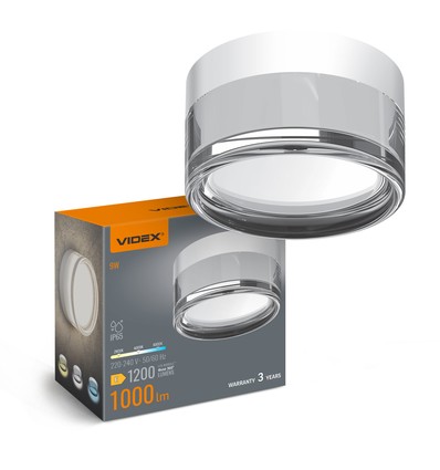 9W Utomhus vägg/taklampa - IP65, 3CCT, vit, rund, Bulkhead