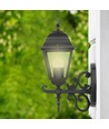 E27 utomhus vägglampa / lykta - Mattsvart, IP44, uppåtriktat ljus, utan ljuskälla