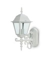 E27 utomhus vägglampa, vit - Lanterna, uppåtvänd, IP44, aluminium och glas