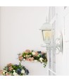 E27 utomhus vägglampa, vit - Lanterna, uppåtvänd, IP44, aluminium och glas
