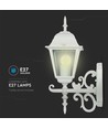 E27 utomhus vägglampa, vit - Lanterna, uppåtvänd, IP44, aluminium och glas