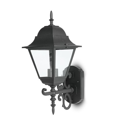 Vt-761 vägglampa E27 - stor, matt svart (uppåtriktad)