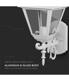 E27 vägglampa Large - Matt vit, aluminium och glas, 44,5cm hög, utan ljuskälla