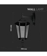 E27 utomhus vägglampa - Svart, aluminium och glas, klassisk lanterna, utan ljuskälla