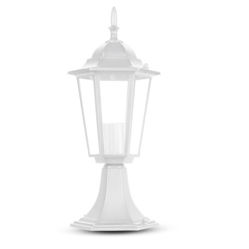 40cm vit trädgårdslampa, E27 - Mattvit, IP44, aluminium, utan ljuskälla