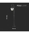 E27 trädgårdslampa på stolpe - Svart, IP44 utomhus, aluminium, höjd: 136,5 cm, utan ljuskälla