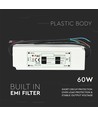 VT-22065 strömförsörjning 60W - LED plast smal 12V IP67, 5 års garanti
