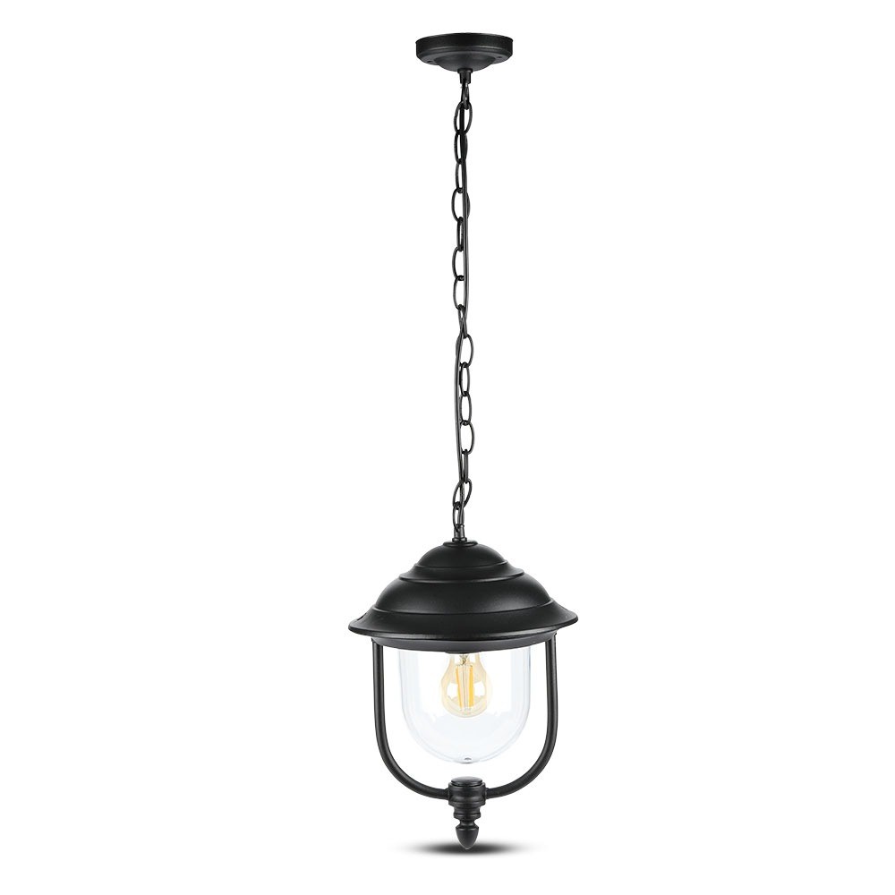 850 Vt Taklampa E27 Med Klart Pc Lock Svart