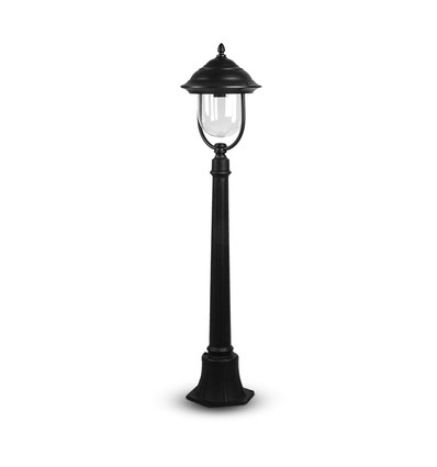 1,1m trädgårdslampa för E27 - Svart, IP44, aluminium, 111cm höjd, utan ljuskälla