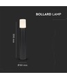 50cm GU10 trädgårdslampa/pollare - IP54 utomhus, rund, svart, aluminium, utan ljuskälla