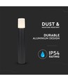 50cm GU10 trädgårdslampa/pollare - IP54 utomhus, rund, svart, aluminium, utan ljuskälla