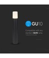 50cm GU10 trädgårdslampa/pollare - IP54 utomhus, rund, svart, aluminium, utan ljuskälla