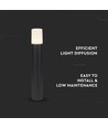 50cm GU10 trädgårdslampa/pollare - IP54 utomhus, rund, svart, aluminium, utan ljuskälla