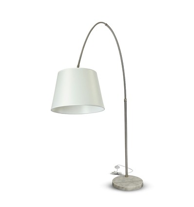 E27 golvlampa med marmorfot, 192cm - Elfenben, metall, max 60W, utan ljuskälla