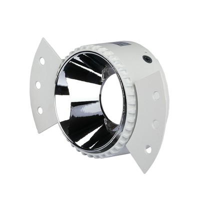 GU10 infälld spotlight - Rund, vit/krom, IP20, hål: Ø9 cm, mått: Ø14 cm, utan ljuskälla