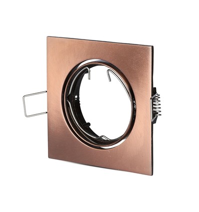GU10 Brons infälld spotlight - Fyrkantig, hål: Ø7,4 cm, mått: 8,2 x 8,2 cm