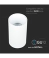 GU10 utanpåliggande spot - Rund, vit/krom, Ø8cm, aluminium, utan ljuskälla