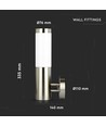 VT-833 vägglampa E27 - i rostfritt stål, hus, IP44