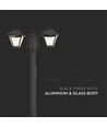 2-armad trädgårdslampa för E27, 230cm - IP44, svart, aluminium, utan ljuskälla
