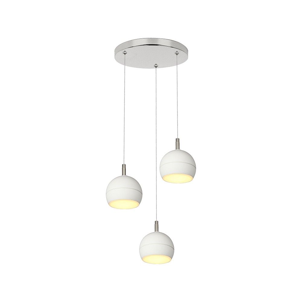 120x150 Mm Vt 89023 Taklampa 3x10w Led Dekorativ 3000k Borstad Nickel Vit Kulör : Varm