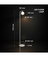 1410 mm VT-89024 golvlampa 10W - LED, dekorativ, 250x, 3000K, borstad nickel + vit