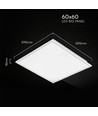 60x60 bakbelyst LED-panel, 40W - 120 lm/W, slim, 18mm hög, vit kant