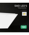 60x60 bakbelyst LED-panel, 40W - 120 lm/W, slim, 18mm hög, vit kant