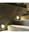 2W LED vägglampa för inbyggnad - IP65, 12,4 x 12,4 cm, svart, fyrkantig, 4000K, step light