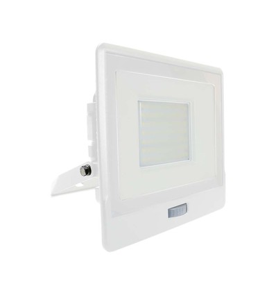 Vt-158s LED projektor 50W - med PIR-sensor, Samsung-chip, 4000K, vitt hus