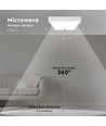 Vt-8624S LED taklampa 24W - med mikrovågsensor 4000K fyrkantig vit ram IP44