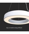 Vt-7760 LED-lampa 50W - design, hängande, triac-dimbar, 4000K, vit