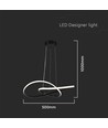 Ø500 VT-7799 hängande dekorativ lampa - 3000K, svart hus