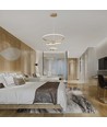 32W LED pendel, 3 ringar - Guld, Ø60+40+20cm, 3880lm, 3000K, dekorativ taklampa