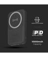 Vt-3529 - 10000mAh magnetisk trådlös powerbank med metallring, svart