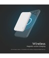 VT-3529 Powerbank - 10000mAh, magnetisk, trådlös, med metallring, vit