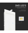 6W Fyrkantig LED infälld panel - 490lm, 6400K, Hål: 11x11 cm, Mått: 12x12 cm, flicker free