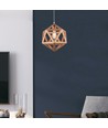 Ø30cm Designer pendelupphäng i trälook - E27 sockel, geometrisk design, max. 60W, utan ljuskälla