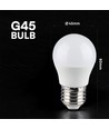 E27 6,5W LED klotlampa - G45, Samsung LED chip, 4000K, 600lm, vit plast