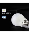 G45 VT-290 LED 6,5W E27 - plastlampa, Cree-chip, 6500K, 6 års garanti