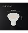 VT-271 Spotlight 10W GU10 - LED, plast, mjölkvit täckglas, 4000K, 3 st./förpackning