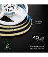 5m 10W/m LED COB-strip - 24V, IP20, 6500K, 1000lm/m