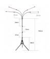 LEDlife växtljus med stativ - Svart, 4 lampor, justerbar höjd, flexibel arm