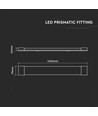 6x V-Tac 40W slim LED armatur - 120 cm, 3 års producentgaranti, 230V