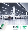 6x V-Tac 50W slim LED armatur - 150 cm, 3 års producentgaranti, 230V