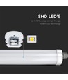 12x V-Tac vattentät 36W LED armatur - 120 cm, 120lm/W, IP65, länkbar, 230V