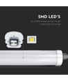 12x V-Tac vattentät 48W LED armatur - 150 cm, 120lm/W, IP65, länkbar, 230V