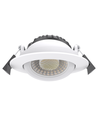 10x 7W lågprofil downlight RA96 - DimToWarm+CCT, Hål: Ø6,8 cm, Mått: Ø8,3 cm, vit kant, dimbar