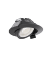 10x 7W lågprofil downlight RA96 - DimToWarm+CCT, Hål: Ø6,8 cm, svart kant, dimbar